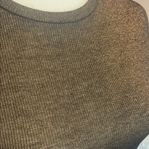 Forever 21 Metallic Brown Short Sleeve Top - Picture 4 of 6